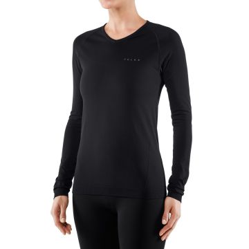 Falke Warm Longsleeve women's thermo top met v-hals black