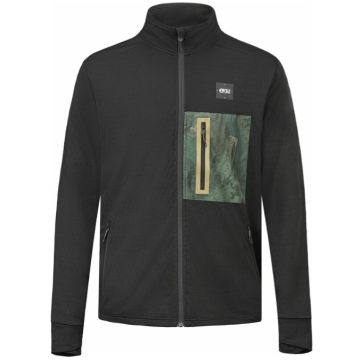 Picture bake grid tech fleece zip midlayer black
