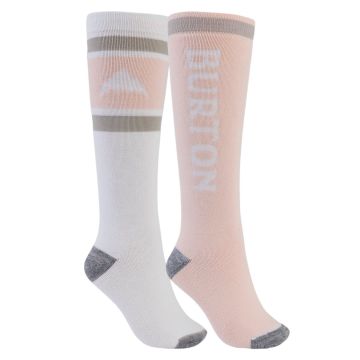 Burton Weekend Midweight women's socks stout white - peach melba (2 pair)